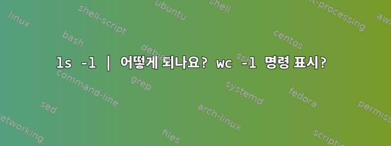 ls -l | 어떻게 되나요? wc -l 명령 표시?