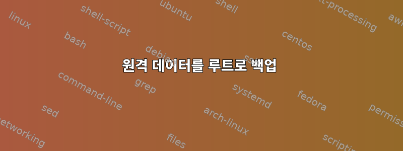 원격 데이터를 루트로 백업