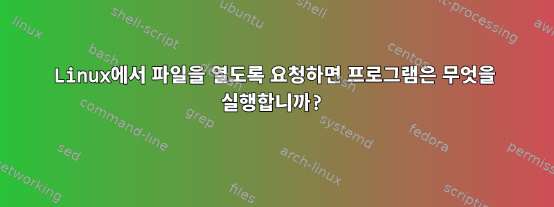 Linux에서 파일을 열도록 요청하면 프로그램은 무엇을 실행합니까?