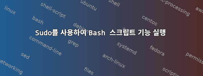 Sudo를 사용하여 Bash 스크립트 기능 실행