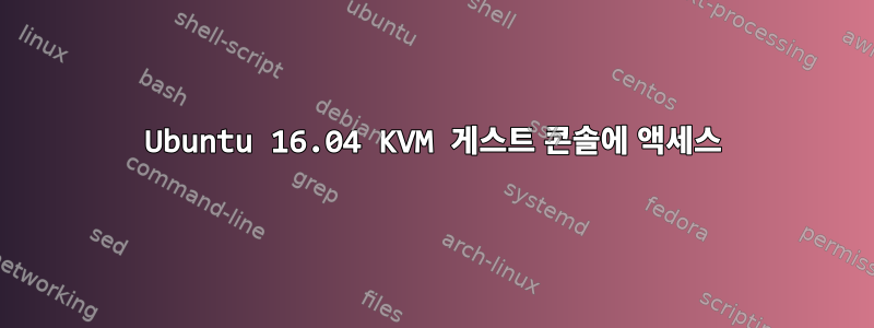 Ubuntu 16.04 KVM 게스트 콘솔에 액세스