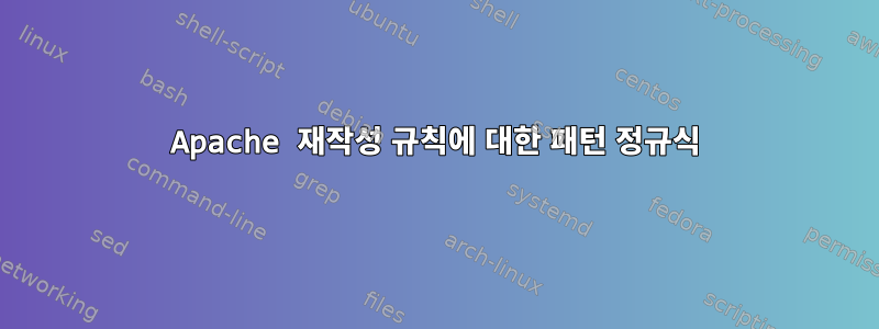 Apache 재작성 규칙에 대한 패턴 정규식