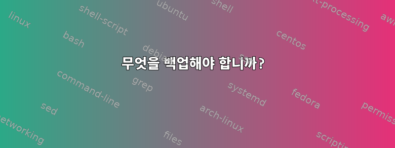 무엇을 백업해야 합니까?