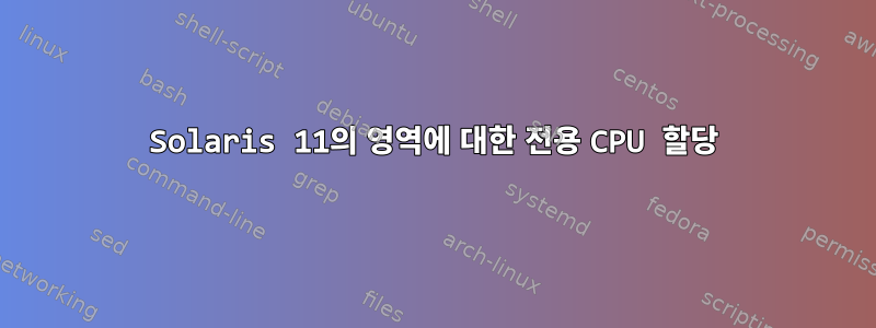 Solaris 11의 영역에 대한 전용 CPU 할당