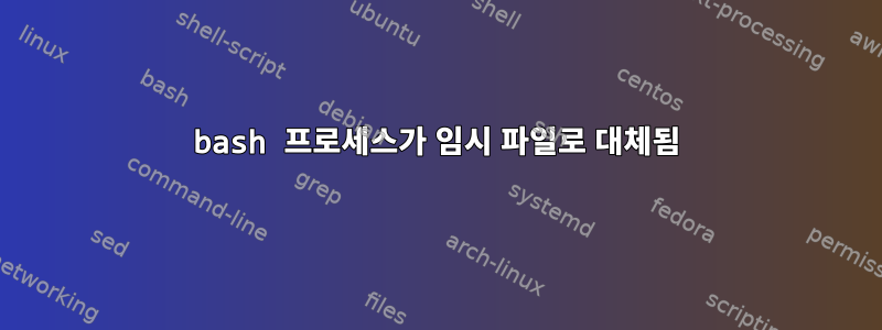 bash 프로세스가 임시 파일로 대체됨