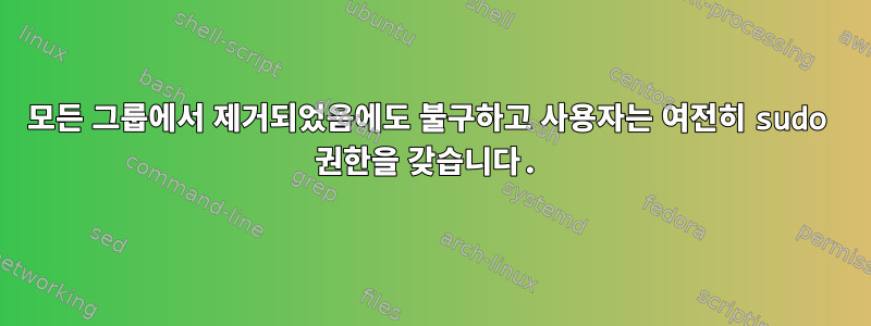 모든 그룹에서 제거되었음에도 불구하고 사용자는 여전히 sudo 권한을 갖습니다.