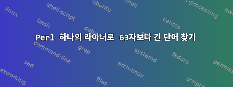 Perl 하나의 라이너로 63자보다 긴 단어 찾기