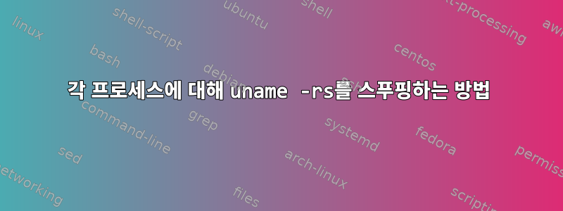 각 프로세스에 대해 uname -rs를 스푸핑하는 방법