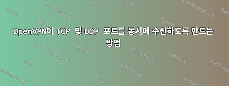 OpenVPN이 TCP 및 UDP 포트를 동시에 수신하도록 만드는 방법