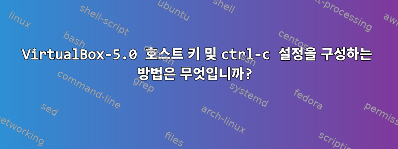 VirtualBox-5.0 호스트 키 및 ctrl-c 설정을 구성하는 방법은 무엇입니까?