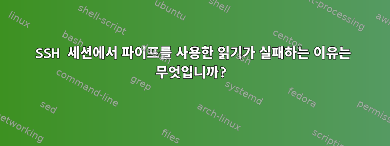 SSH 세션에서 파이프를 사용한 읽기가 실패하는 이유는 무엇입니까?