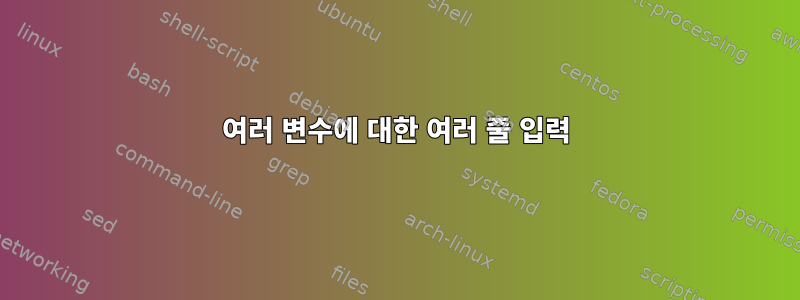 여러 변수에 대한 여러 줄 입력