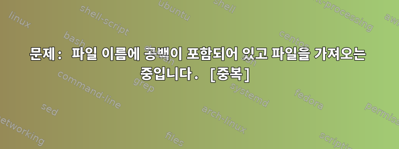 문제: 파일 이름에 공백이 포함되어 있고 파일을 가져오는 중입니다. [중복]