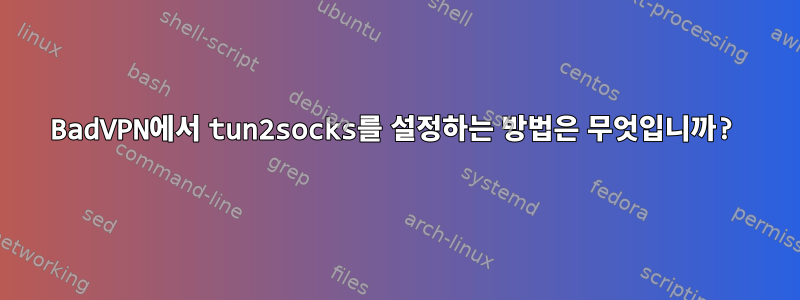 BadVPN에서 tun2socks를 설정하는 방법은 무엇입니까?