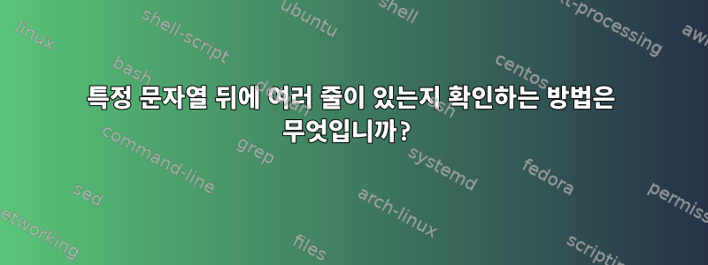 특정 문자열 뒤에 여러 줄이 있는지 확인하는 방법은 무엇입니까?