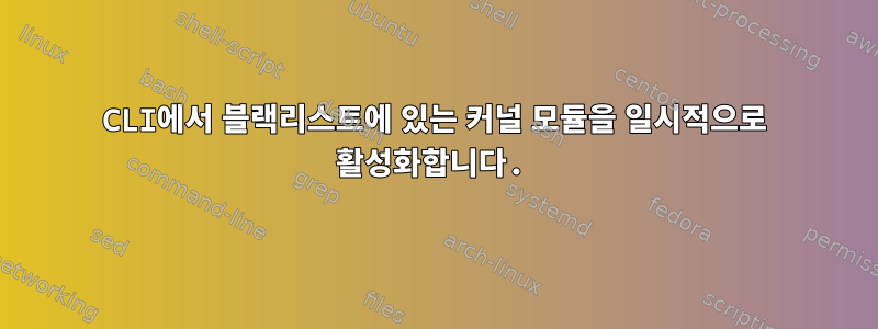 CLI에서 블랙리스트에 있는 커널 모듈을 일시적으로 활성화합니다.