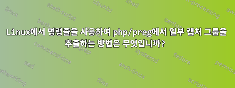 Linux에서 명령줄을 사용하여 php/preg에서 일부 캡처 그룹을 추출하는 방법은 무엇입니까?