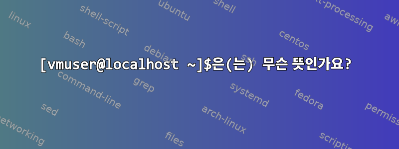 [vmuser@localhost ~]$은(는) 무슨 뜻인가요?