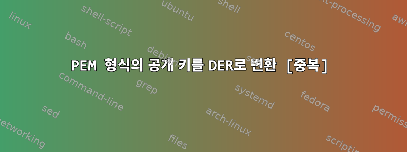 PEM 형식의 공개 키를 DER로 변환 [중복]