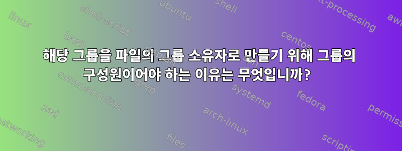 해당 그룹을 파일의 그룹 소유자로 만들기 위해 그룹의 구성원이어야 하는 이유는 무엇입니까?