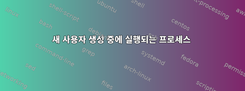 새 사용자 생성 중에 실행되는 프로세스