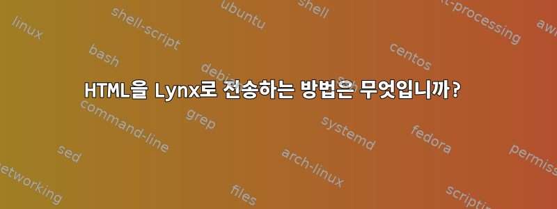 HTML을 Lynx로 전송하는 방법은 무엇입니까?