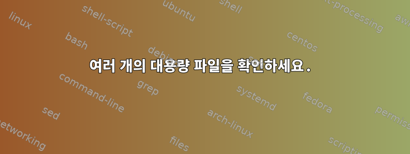 여러 개의 대용량 파일을 확인하세요.