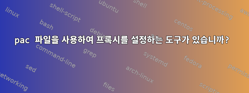 pac 파일을 사용하여 프록시를 설정하는 도구가 있습니까?