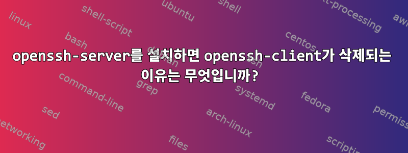 openssh-server를 설치하면 openssh-client가 삭제되는 이유는 무엇입니까?