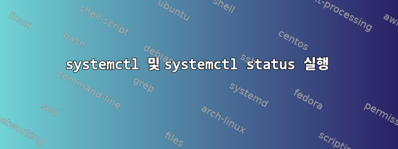 systemctl 및 systemctl status 실행