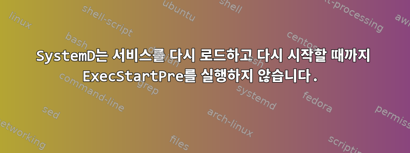 SystemD는 서비스를 다시 로드하고 다시 시작할 때까지 ExecStartPre를 실행하지 않습니다.