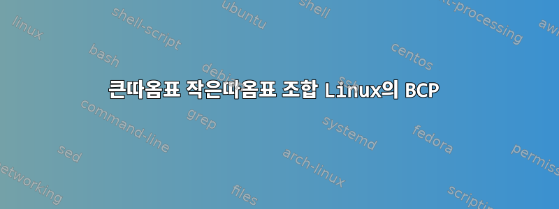 큰따옴표 작은따옴표 조합 Linux의 BCP