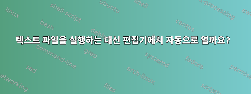 텍스트 파일을 실행하는 대신 편집기에서 자동으로 열까요?