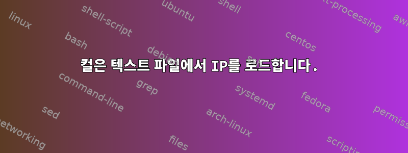 컬은 텍스트 파일에서 IP를 로드합니다.