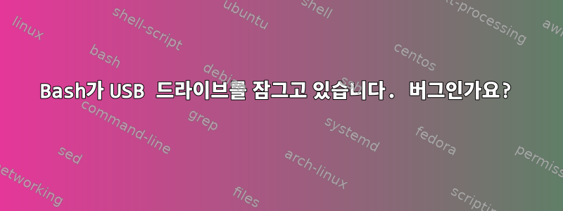 Bash가 USB 드라이브를 잠그고 있습니다. 버그인가요?