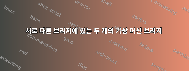 서로 다른 브리지에 있는 두 개의 가상 머신 브리지