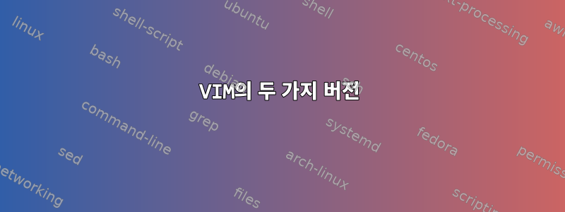 VIM의 두 가지 버전