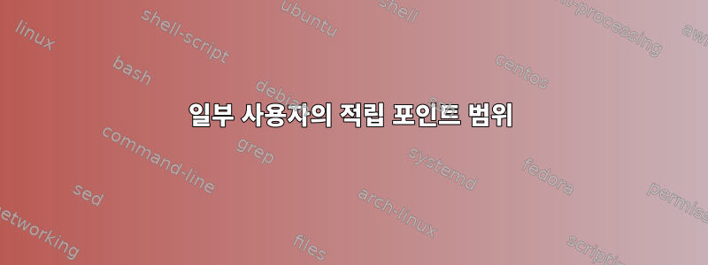 일부 사용자의 적립 포인트 범위