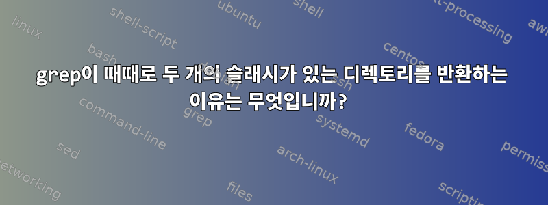 grep이 때때로 두 개의 슬래시가 있는 디렉토리를 반환하는 이유는 무엇입니까?