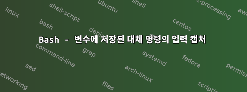 Bash - 변수에 저장된 대체 명령의 입력 캡처