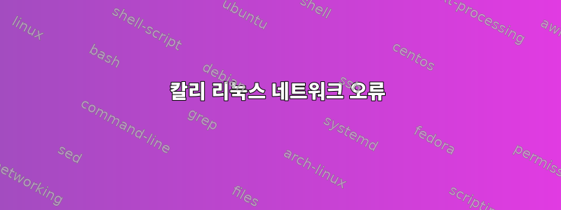 칼리 리눅스 네트워크 오류