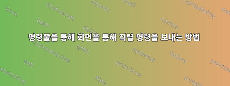 명령줄을 통해 화면을 통해 직렬 명령을 보내는 방법