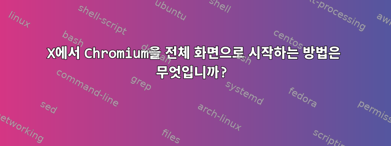 X에서 Chromium을 전체 화면으로 시작하는 방법은 무엇입니까?