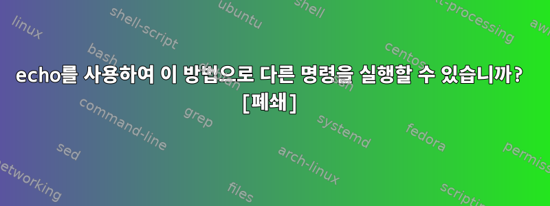 echo를 사용하여 이 방법으로 다른 명령을 실행할 수 있습니까? [폐쇄]