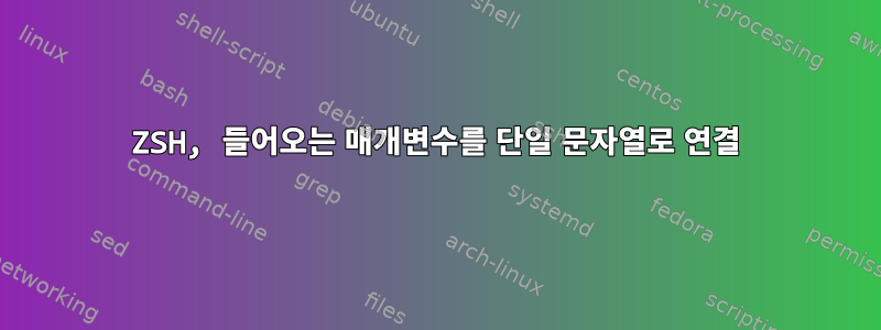 ZSH, 들어오는 매개변수를 단일 문자열로 연결