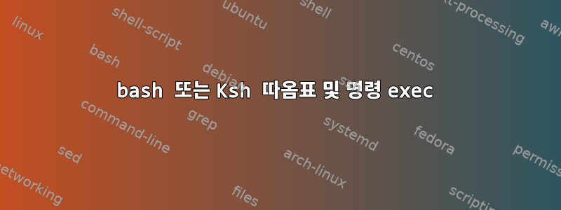 bash 또는 Ksh 따옴표 및 명령 exec