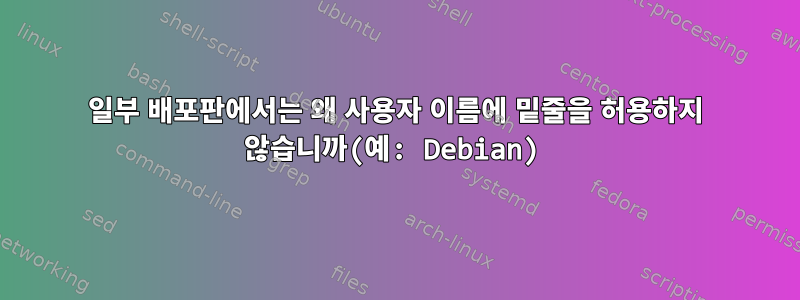 일부 배포판에서는 왜 사용자 이름에 밑줄을 허용하지 않습니까(예: Debian)