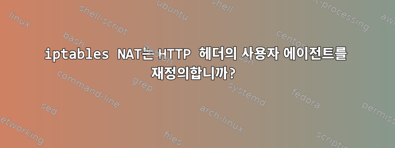 iptables NAT는 HTTP 헤더의 사용자 에이전트를 재정의합니까?