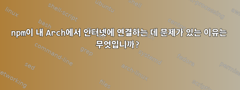 npm이 내 Arch에서 인터넷에 연결하는 데 문제가 있는 이유는 무엇입니까?