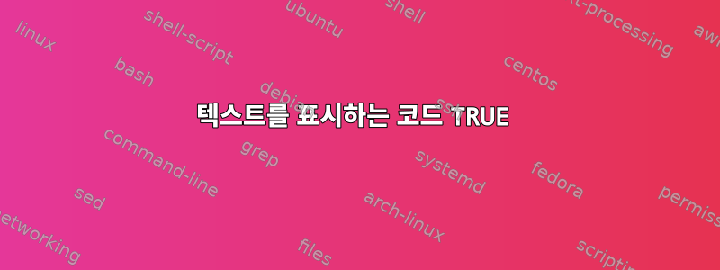 텍스트를 표시하는 코드 TRUE